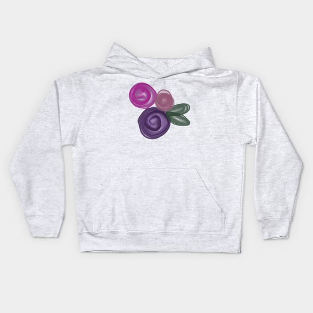 Violet boquet Kids Hoodie by Haleys Hand